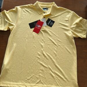 Men’s Golf Polo - Pale Yellow - PGA Tour - Medium - New with tags